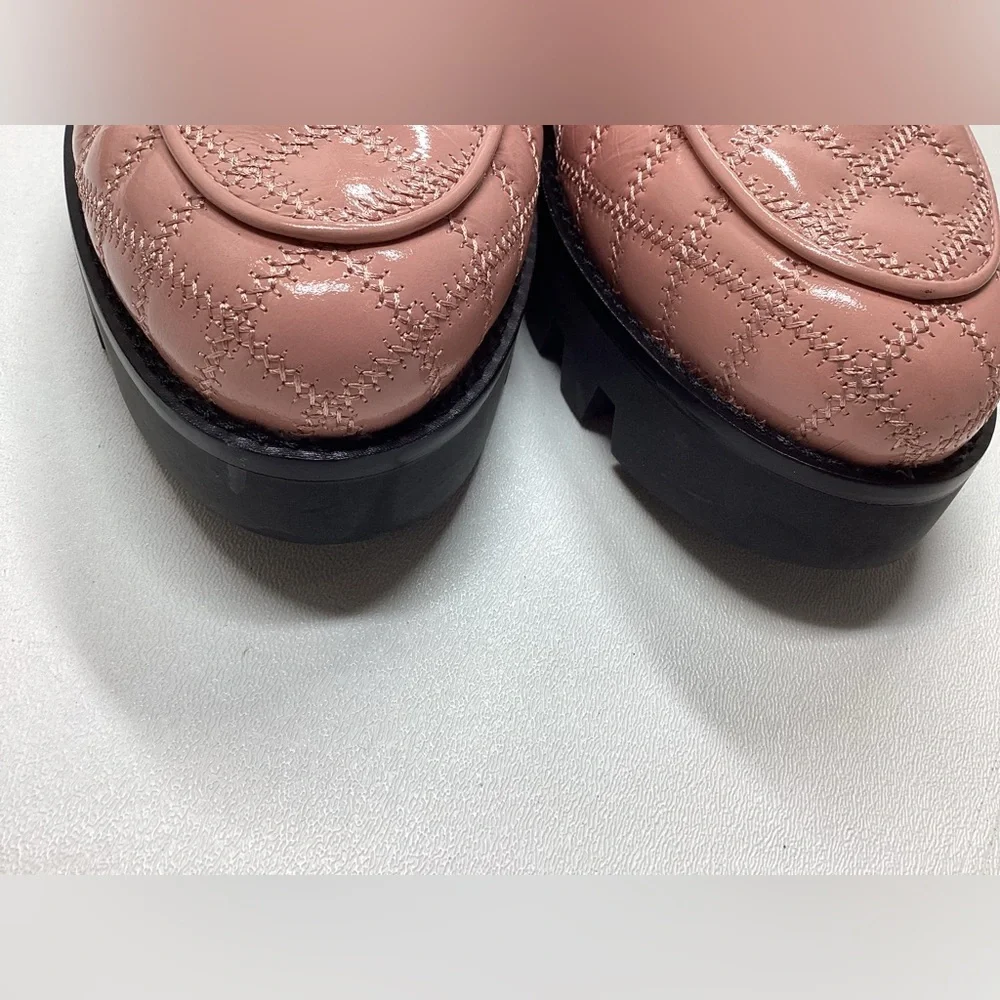 Tory Burch Women's Pink Mini Everly Chunky Leather Loafer Size  9